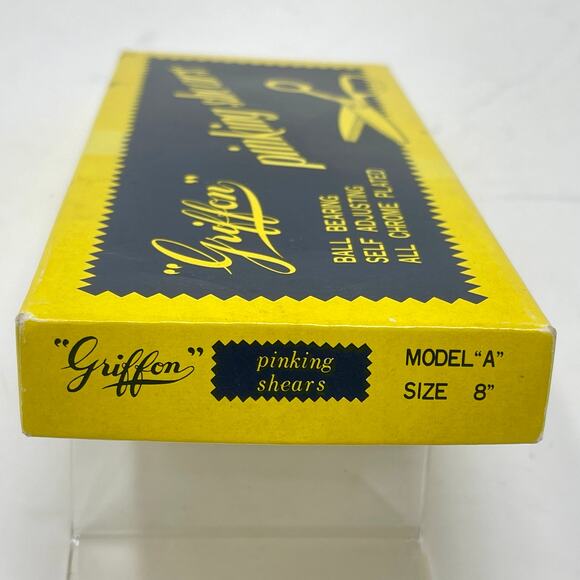 Vintage Griffon Pinking Shears Model "A" 8 Inch + Original Box Chome Plated .01 - Picture 5 of 10